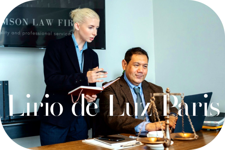 Asuntos legales en la Empresa Lirio de Luz Paris.